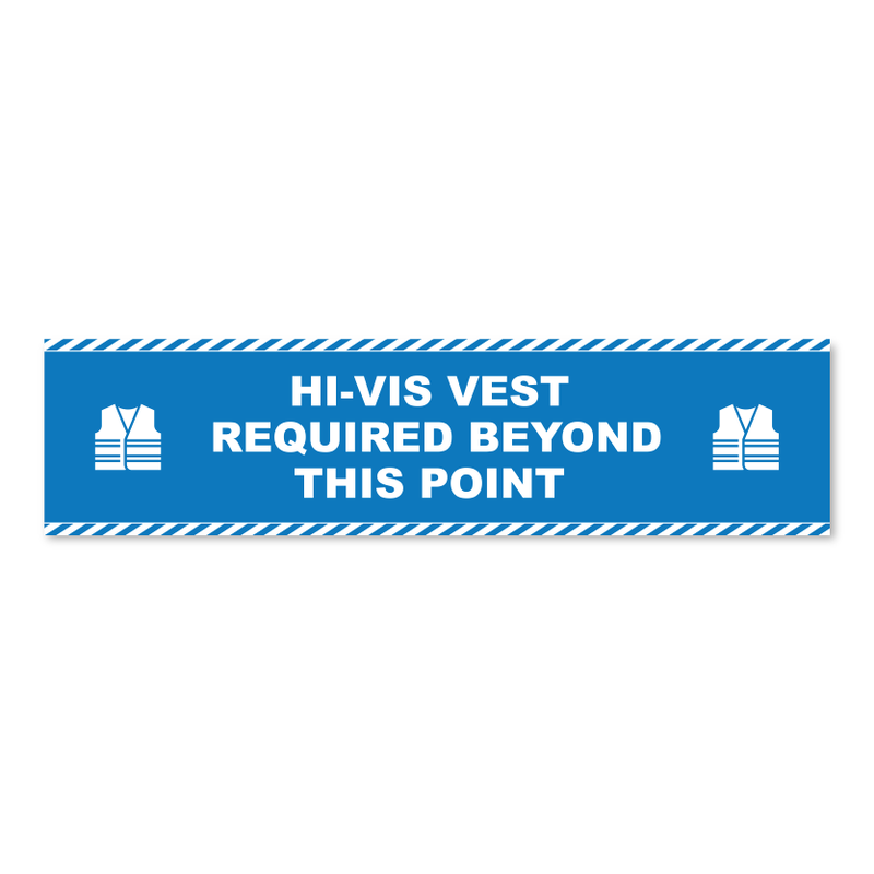 Hi-Vis-Vest Required Beyond This Point - Threshold Anti-Slip Floor Sticker – 12" x 48"