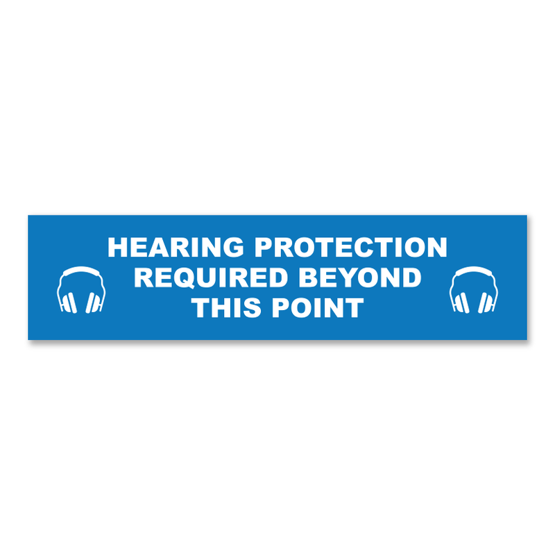 Hearing Protection Required Beyond This Point - Threshold Anti-Slip Floor Sticker – 12" x 48"