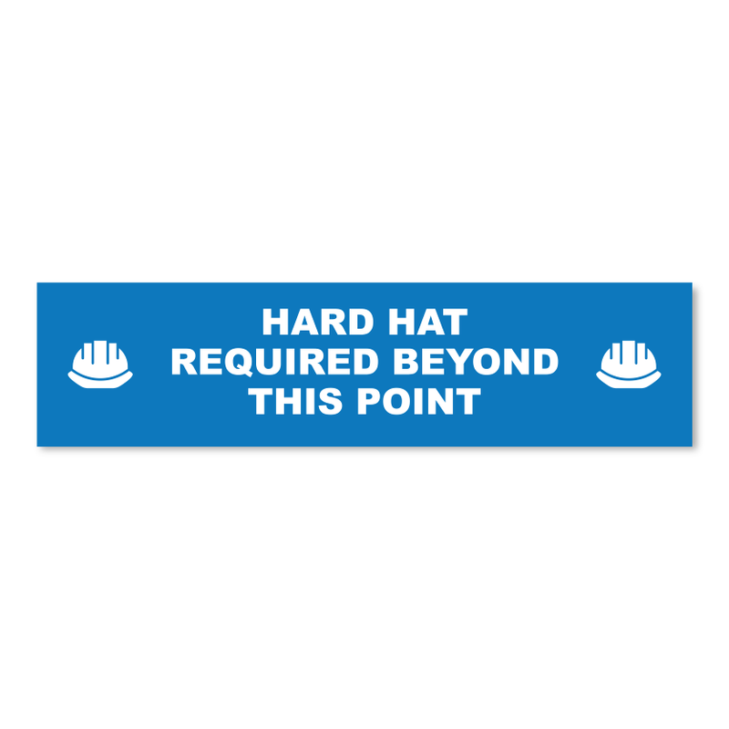 Hard Hat Required Beyond This Point - Threshold Anti-Slip Floor Sticker – 12" x 48"