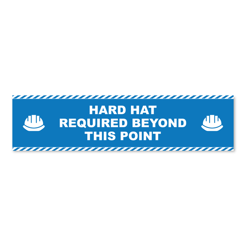 Hard Hat Required Beyond This Point - Threshold Anti-Slip Floor Sticker – 12" x 48"