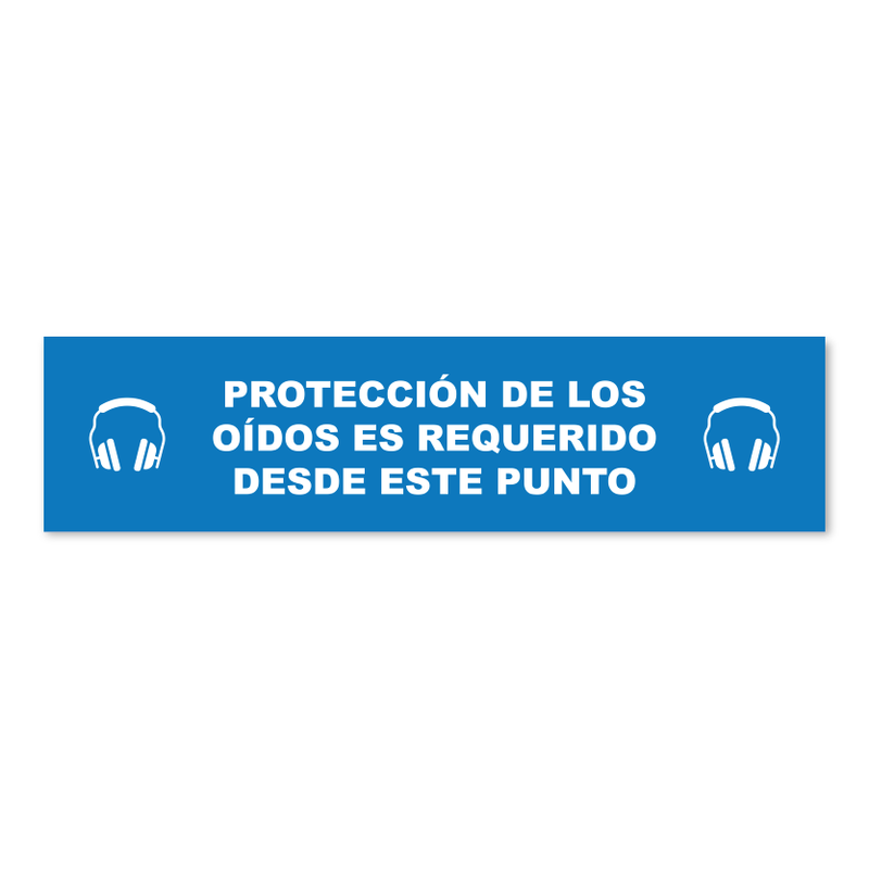 Hearing Protection Required Beyond This Point - Threshold Anti-Slip Floor Sticker – 12" x 48"