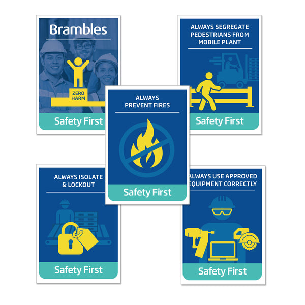 Brambles/CHEP Safety First Rules - Full Set of 5 Foamboard Posters