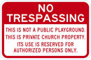 No Trespassing Sign T1-1506-DG_18x12