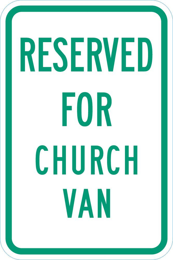 Church Parking Sign T1-1511-DG_12x18