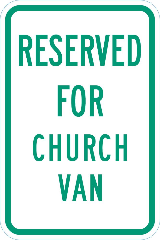 Church Parking Sign T1-1511-DG_12x18