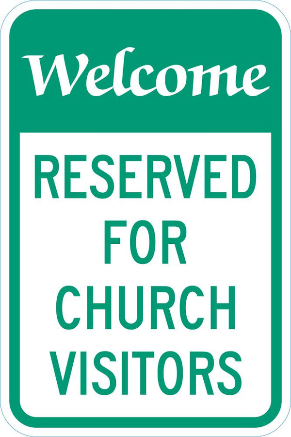 Church Parking Sign T1-1522-DG_12x18