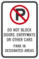 No Parking Sign T1-1637-DG_12x18