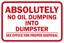 No Dumping Sign T1-1675-DG_18x12