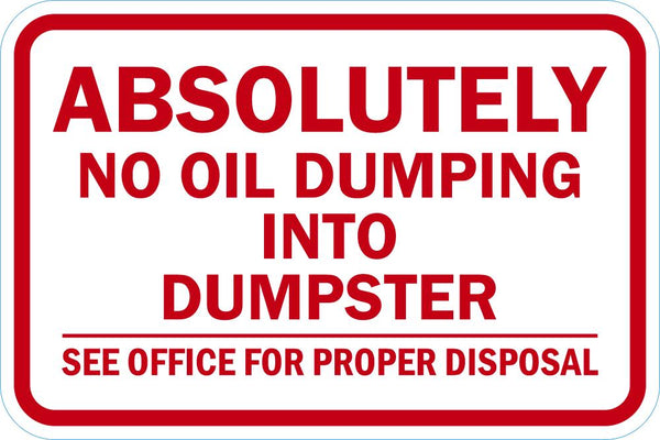 No Dumping Sign T1-1675-DG_18x12