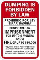 Dumping Is Forbidden Sign T1-1682-DG_12x18