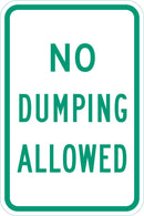 No Dumping Sign T1-1708-DG_12x18