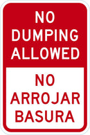 No Dumping Sign T1-1710-DG_12x18