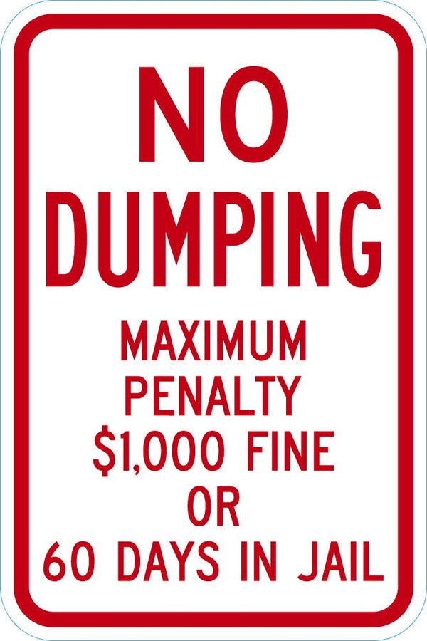 No Dumping Sign T1-1713-DG_18x24