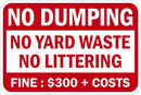 No Dumping Sign T1-1717-DG_18x12