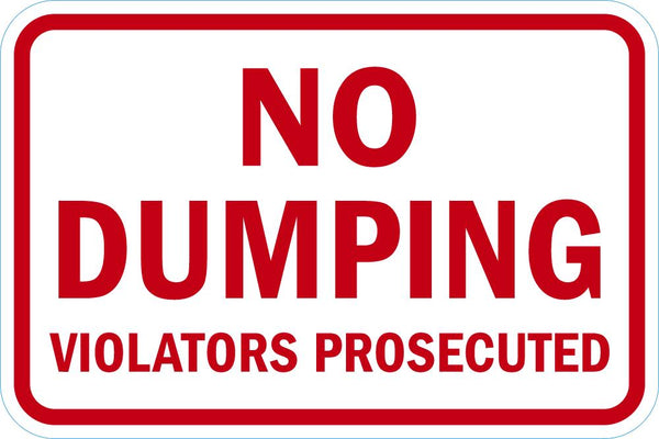 No Dumping Sign T1-1723-DG_18x12