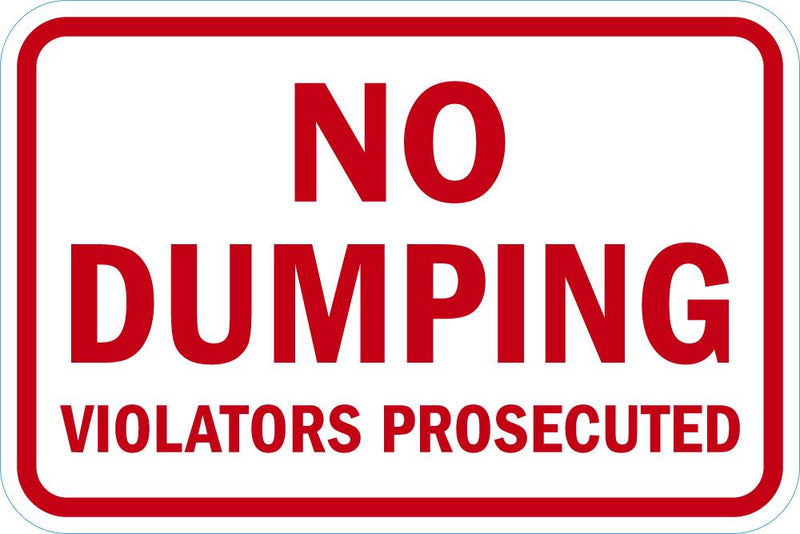 No Dumping Sign T1-1723-DG_18x12