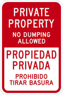 Private Property, No Dumping Sign T1-1745-DG_12x18