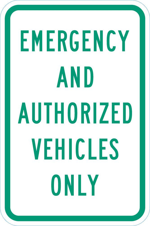 Emergency Vehicle Parking Sign T1-1774-DG_12x18