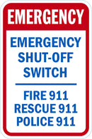 Emergency Shut-Off Switch Sign T1-1809-DG_12x18