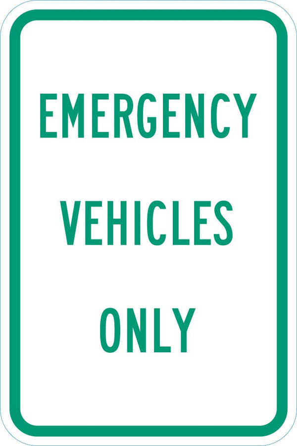 Emergency Vehicle Parking Sign T1-1811-DG_12x18