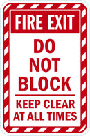 Fire Exit, Do Not Block Sign T1-1824-DG_12x18