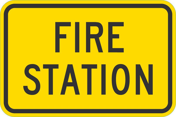 Fire Station Traffic Sign T1-1833-DG_18x12