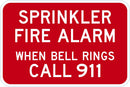 Sprinkler Fire Alarm Sign T1-1845-DG_18x12