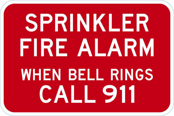 Sprinkler Fire Alarm Sign T1-1845-DG_18x12