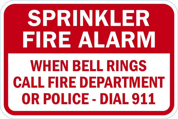 Sprinkler Fire Alarm Sign T1-1846-DG_18x12