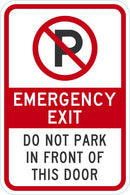 No Parking, Emergency Exit Sign T1-1882-DG_12x18