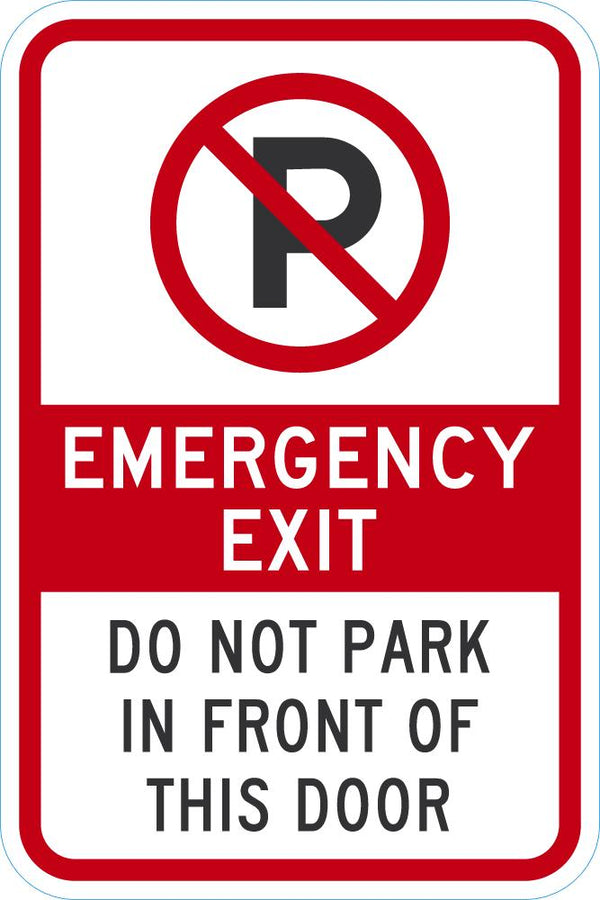 No Parking, Emergency Exit Sign T1-1882-DG_12x18