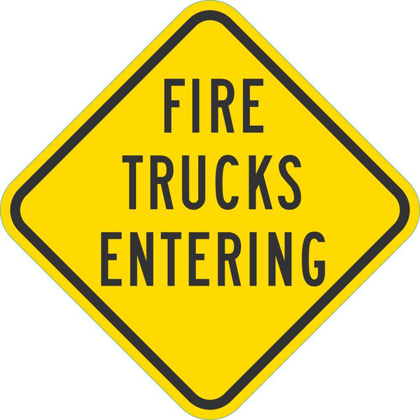 Fire Trucks Entance Sign T1-1913-DG_12x12