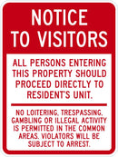 Notice To Visitors Sign T1-1921-DG_18x24