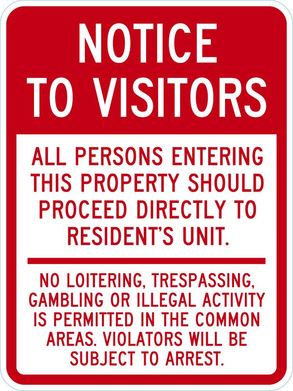 Notice To Visitors Sign T1-1921-DG_18x24