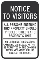 Notice To Visitors Sign T1-1922-DG_12x18