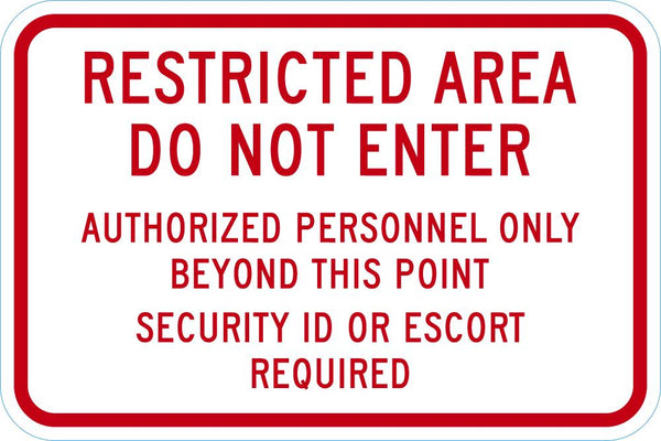 Restricte Area Do Not Enter Sign T1-1930-DG_18x12