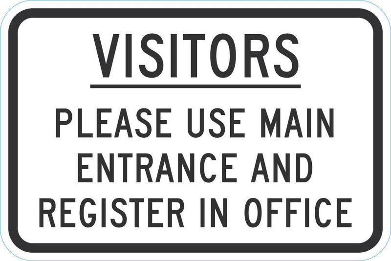 Visitors Please Use Main Entrance Sign T1-1937-DG_18x12