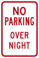 No Overnight Parking Sign T1-3018-DG_12x18