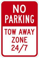 Tow Zone No Parking Sign T1-3055-DG_12x18
