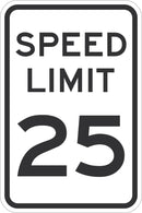 Speed Limit 25 Traffic Sign T1-5021-DG_12x18