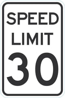 Speed Limit 30 Traffic Sign T1-5023-DG_12x18