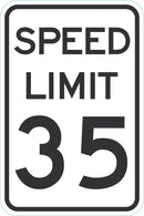 Speed Limit 35 Traffic Sign T1-5025-DG_12x18