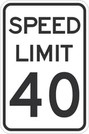 Speed Limit 40 Traffic Sign T1-5027-EG_18x24