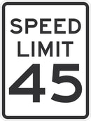 Speed Limit 45 Traffic Sign T1-5028-DG_18x24