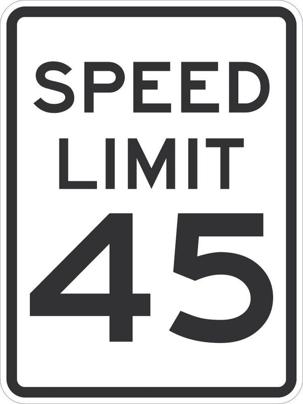 Speed Limit 45 Traffic Sign
