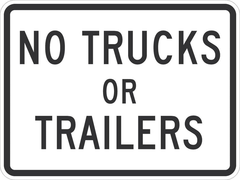 No Trucks Traffic Sign T1-5713-DG_18x12
