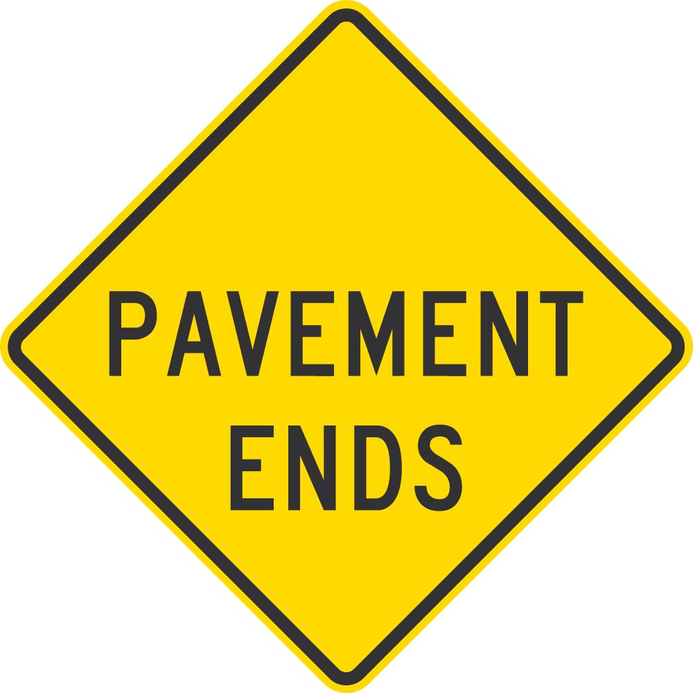 Pavement Ends Traffic Sign T1-5795-DG_24x24