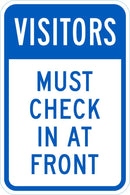 Visitors Must Check In At Front Sign T1-6111-DG_12x18