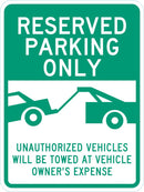 Reserved Parking Sign T1-6286-EG_18x24