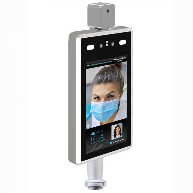 Temperature & Facial Recognition Scanning Kiosk with Desktop Stand